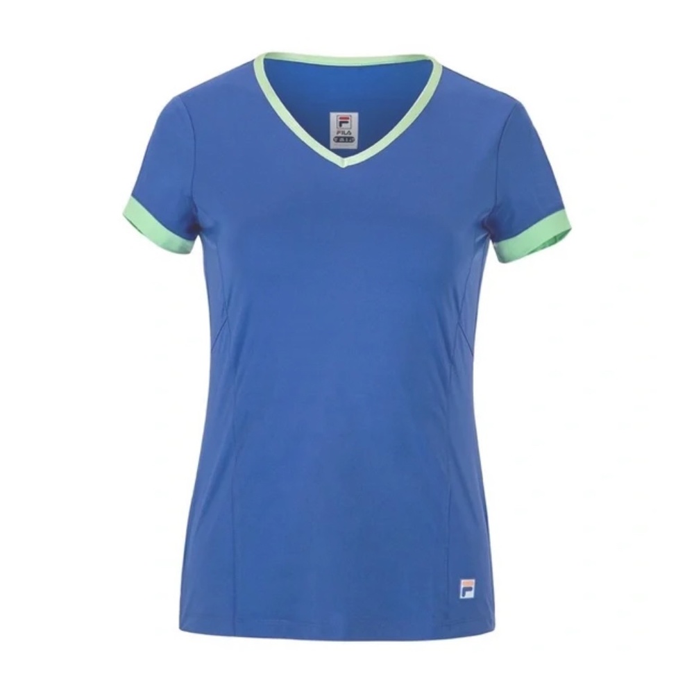 Fila Colourful Play Short Sleeve v-Neck Tennis T-Shirt NWT Size Medium